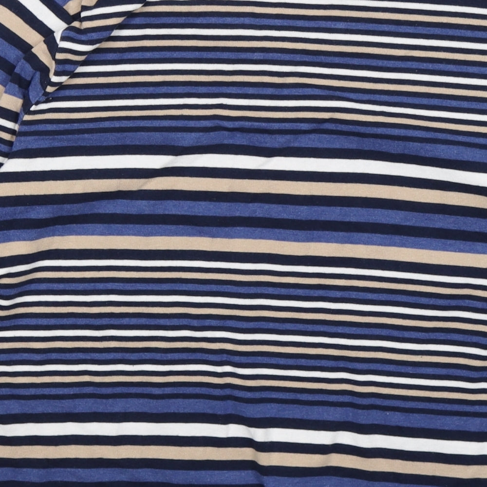 isle Womens Blue Striped  Tunic T-Shirt Size M
