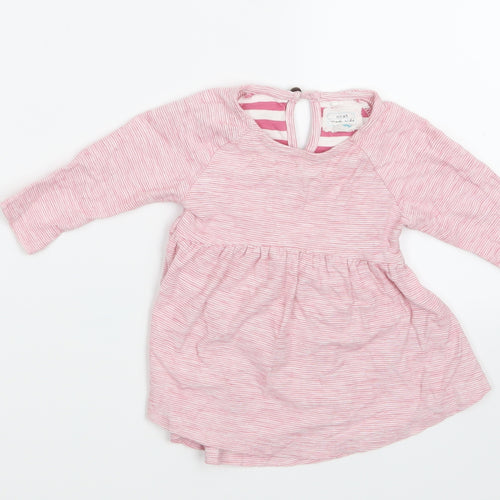 NEXT Girls Pink Striped  Pullover Blouse Size 3-6 Months