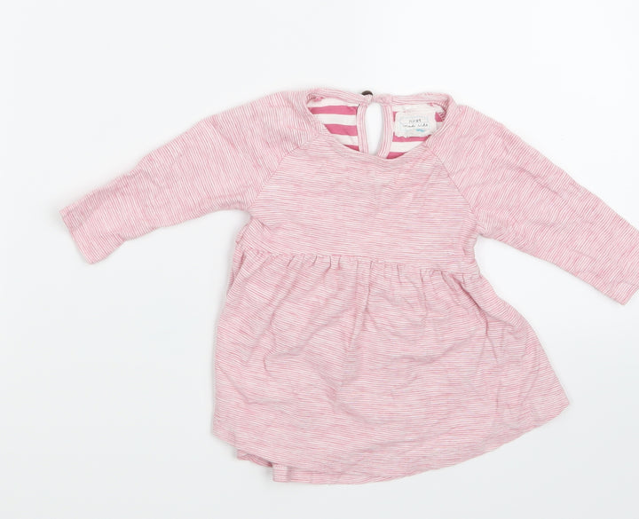 NEXT Girls Pink Striped Pullover Blouse Size 3-6 Months