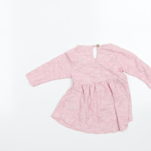 NEXT Girls Pink Striped  Pullover Blouse Size 3-6 Months