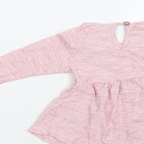 NEXT Girls Pink Striped  Pullover Blouse Size 3-6 Months