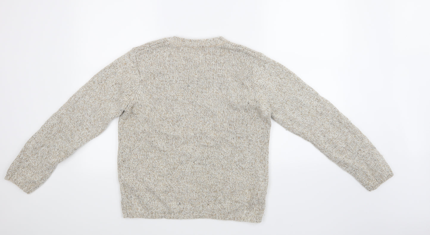 Andre De Brett Womens Beige Floral  Pullover Jumper Size 12