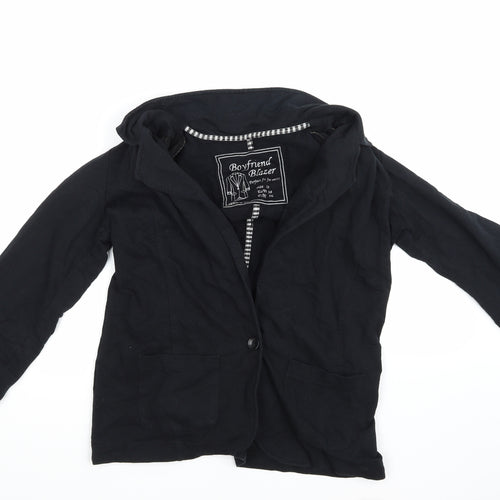 Denim & Co. Womens Black   Overcoat Blazer