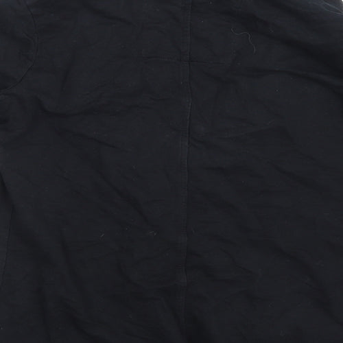 Denim & Co. Womens Black   Overcoat Blazer