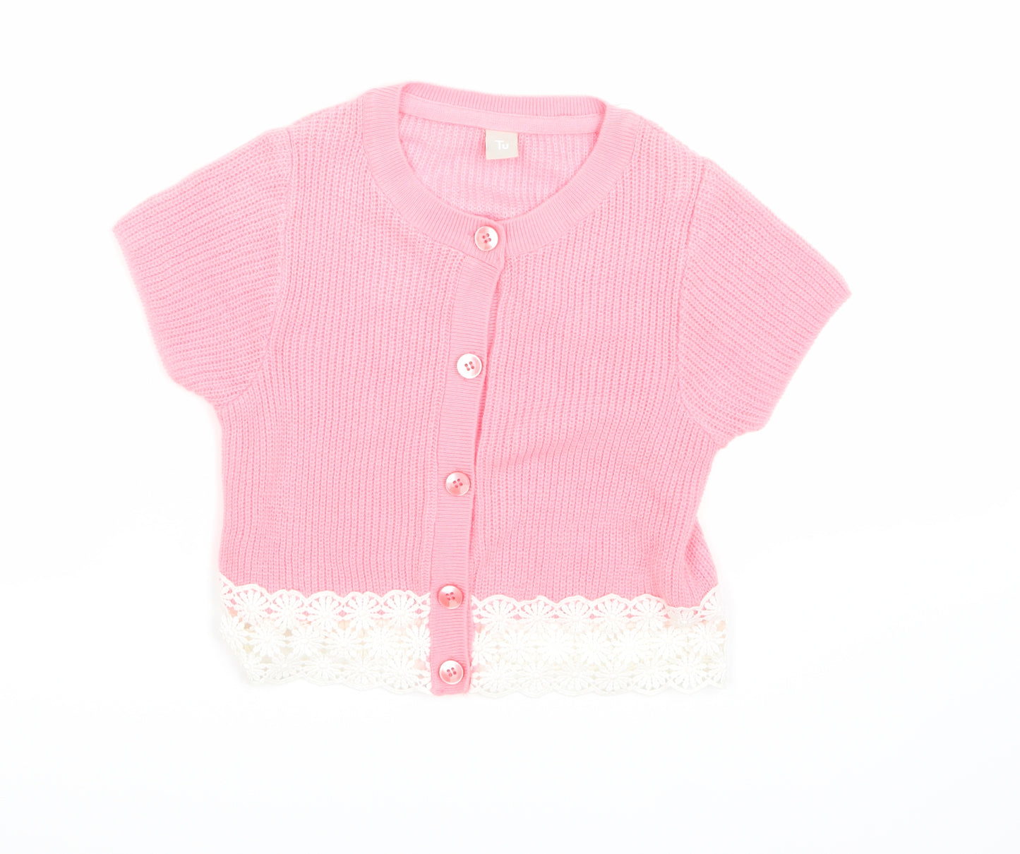 TU  Girls Pink   Cardigan Jumper Size 7 Years