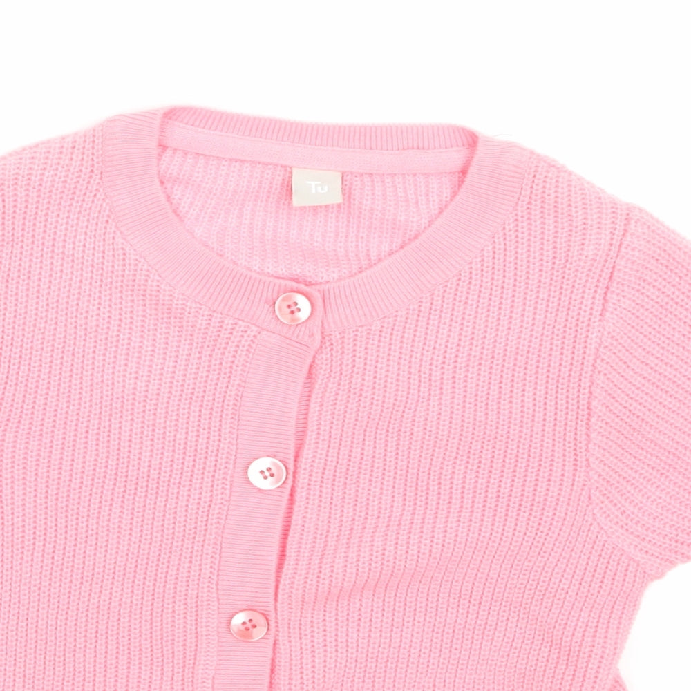TU  Girls Pink   Cardigan Jumper Size 7 Years