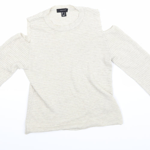 Primark Womens Beige Striped  Pullover Jumper Size 6