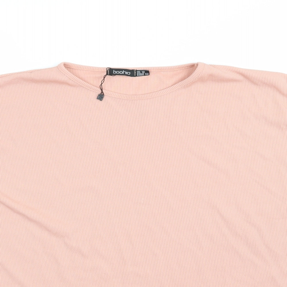 Boohoo Womens Pink   Jersey T-Shirt Size 14