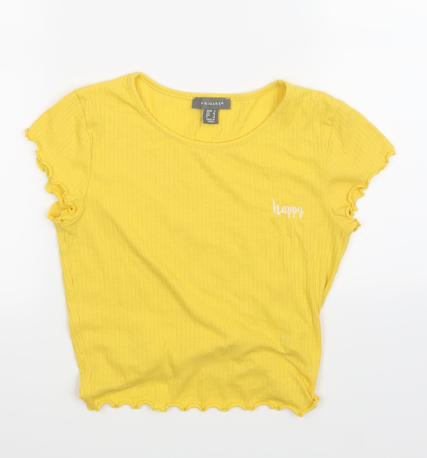 Primark Womens Yellow   Jersey T-Shirt Size 8