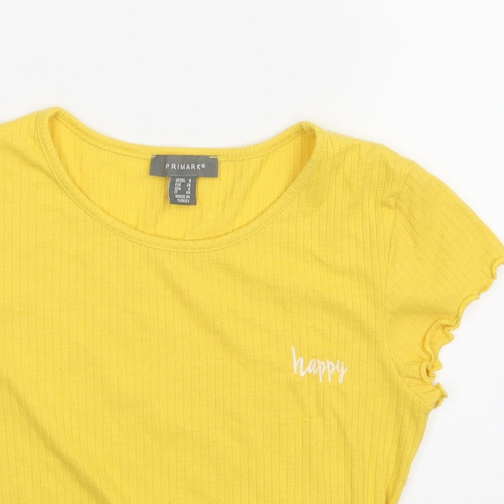 Primark Womens Yellow   Jersey T-Shirt Size 8