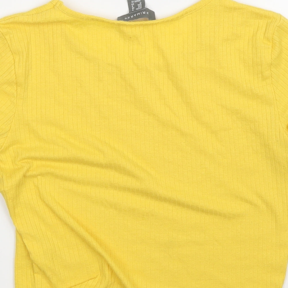 Primark Womens Yellow   Jersey T-Shirt Size 8