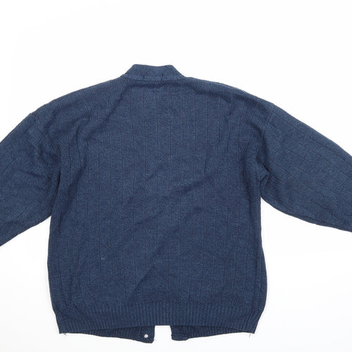 nobel Mens Blue Argyle/Diamond  Cardigan Jumper Size M