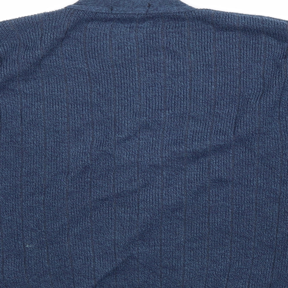 nobel Mens Blue Argyle/Diamond  Cardigan Jumper Size M