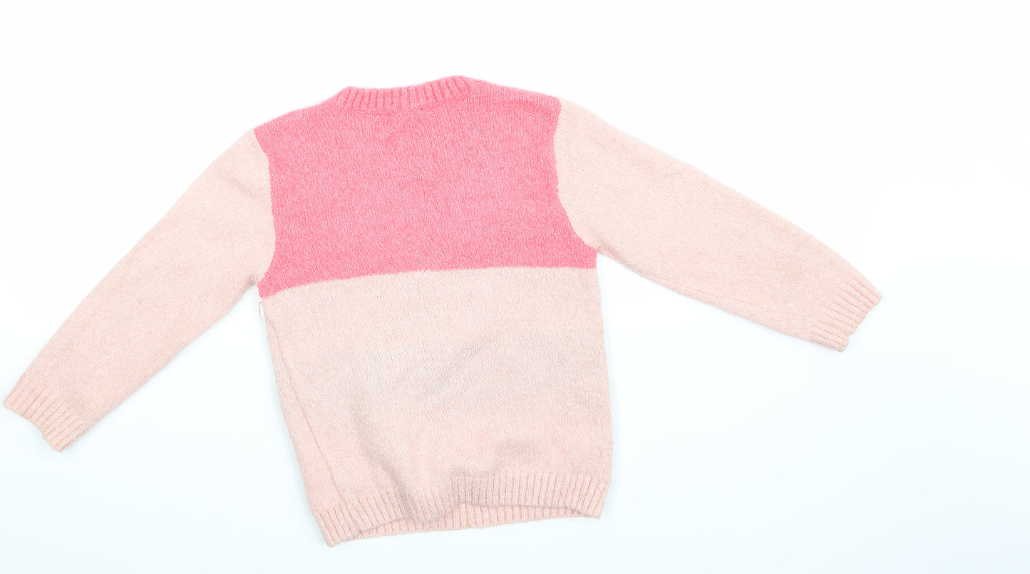 George Girls Pink   Pullover Jumper Size 4-5 Years  - unicorn