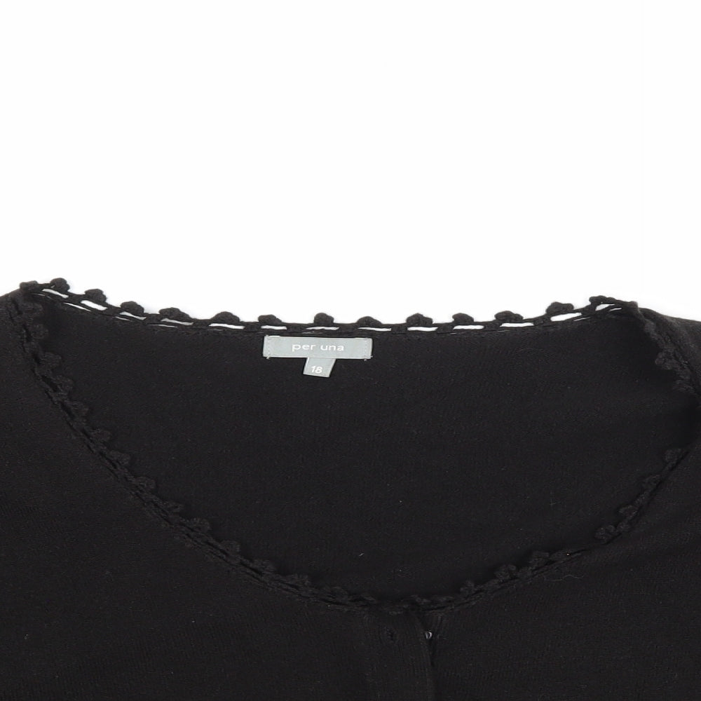 Marks and Spencer Womens Black   Cardigan Jumper Size 18