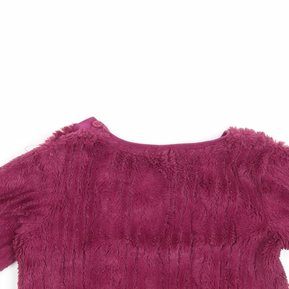 Preworn Girls Purple   Pullover Jumper Size 3-4 Years