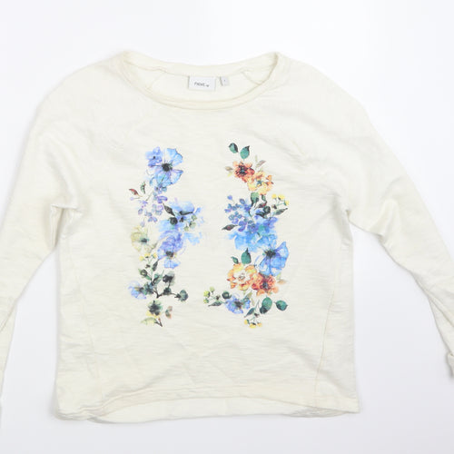 next  Womens Beige Floral  Pullover Sweatshirt Size 6