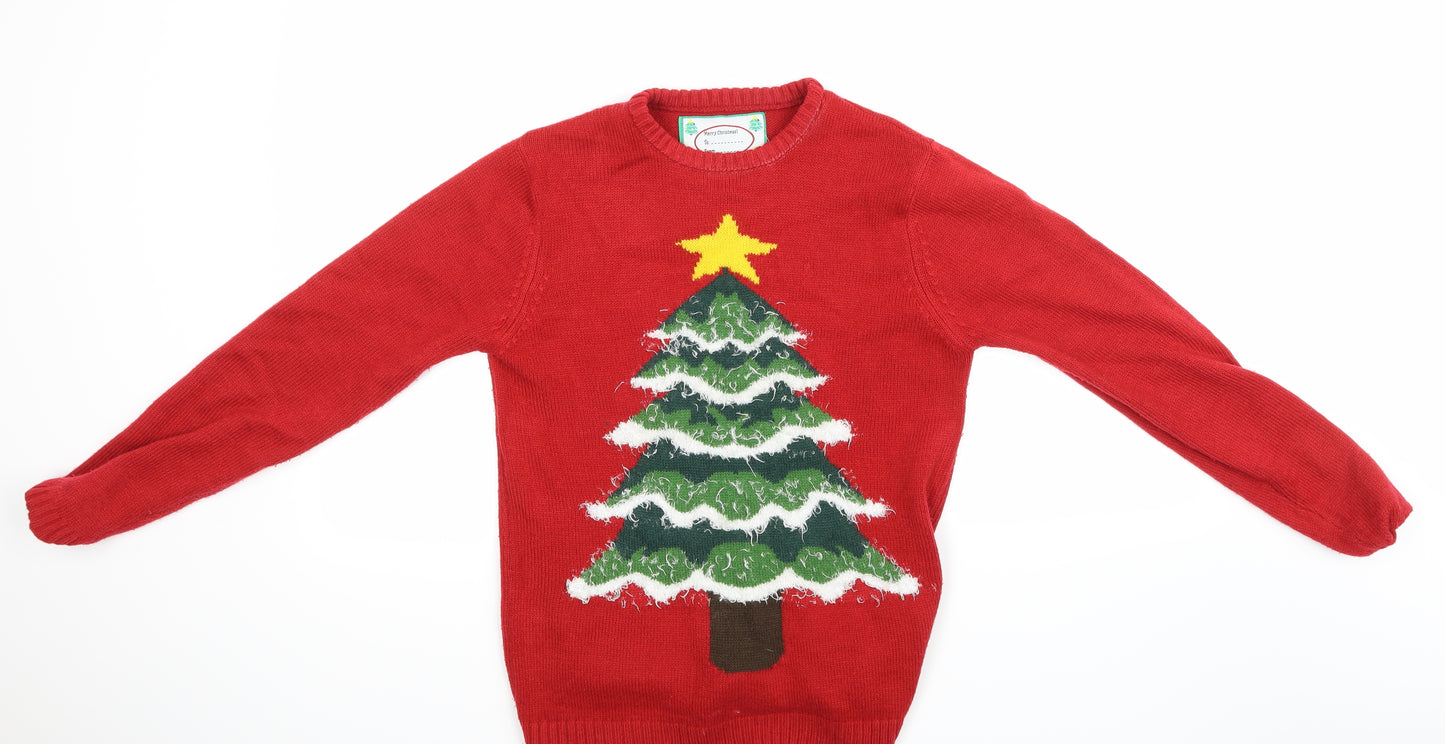 Cedar Wood State Mens Red   Pullover Jumper Size XS  - CHRISTMAS