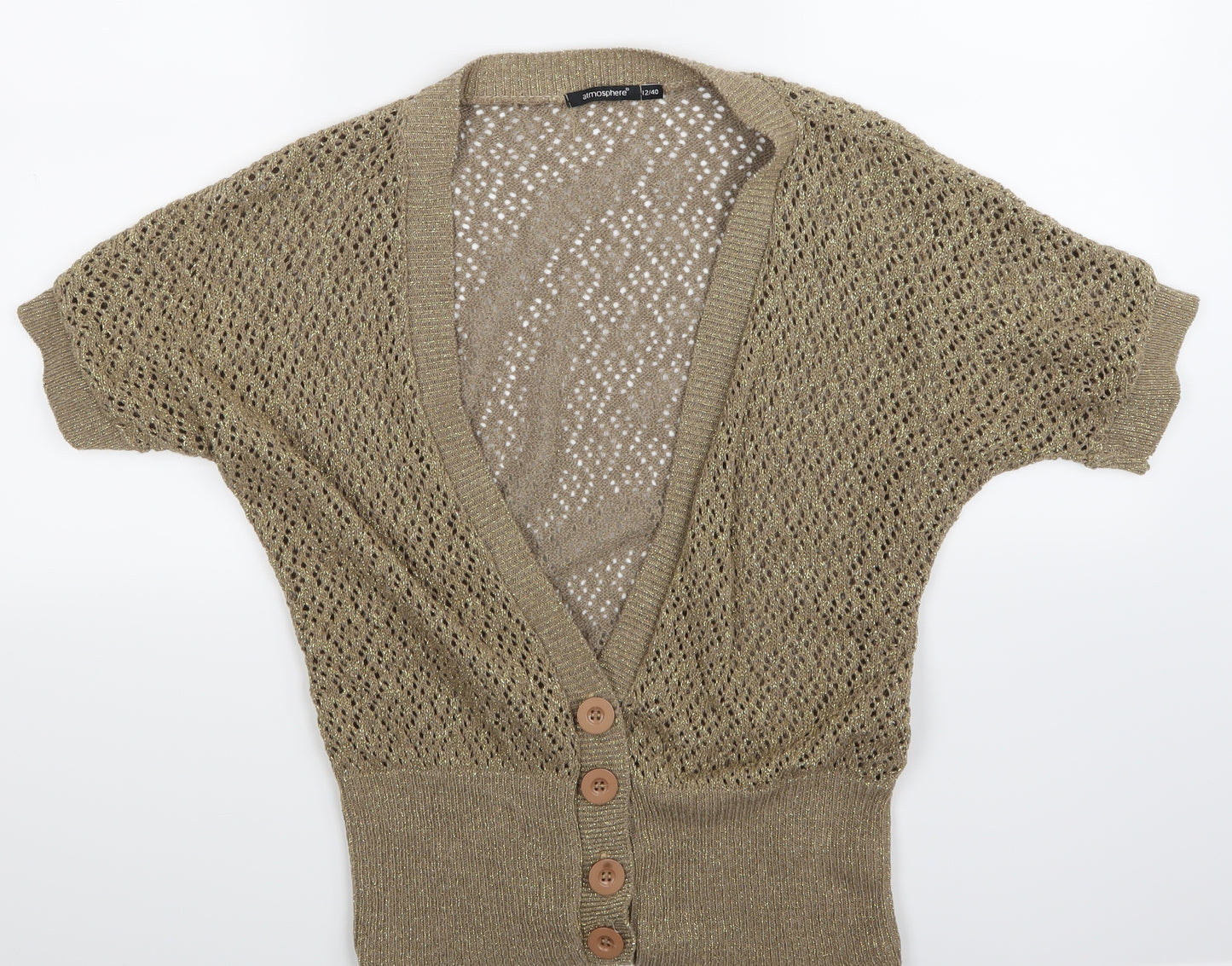 Atmosphere Womens Gold   Cardigan Jumper Size 12