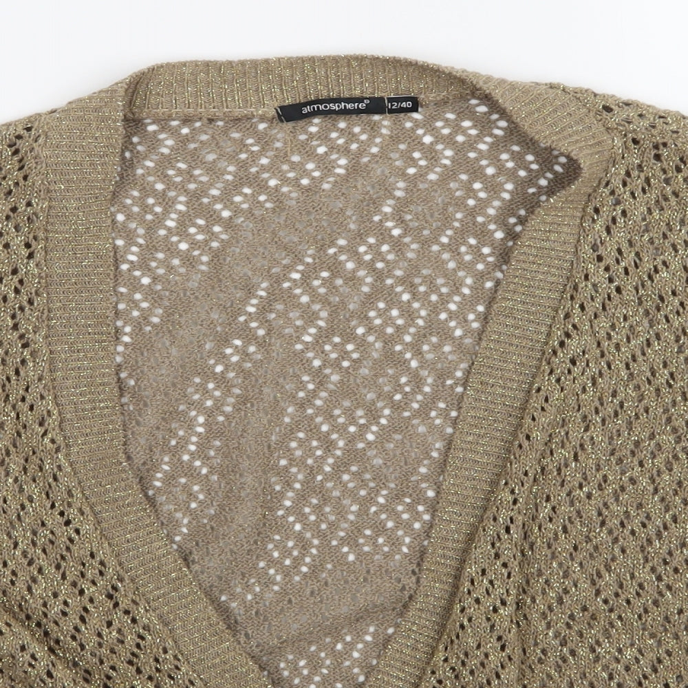 Atmosphere Womens Gold   Cardigan Jumper Size 12