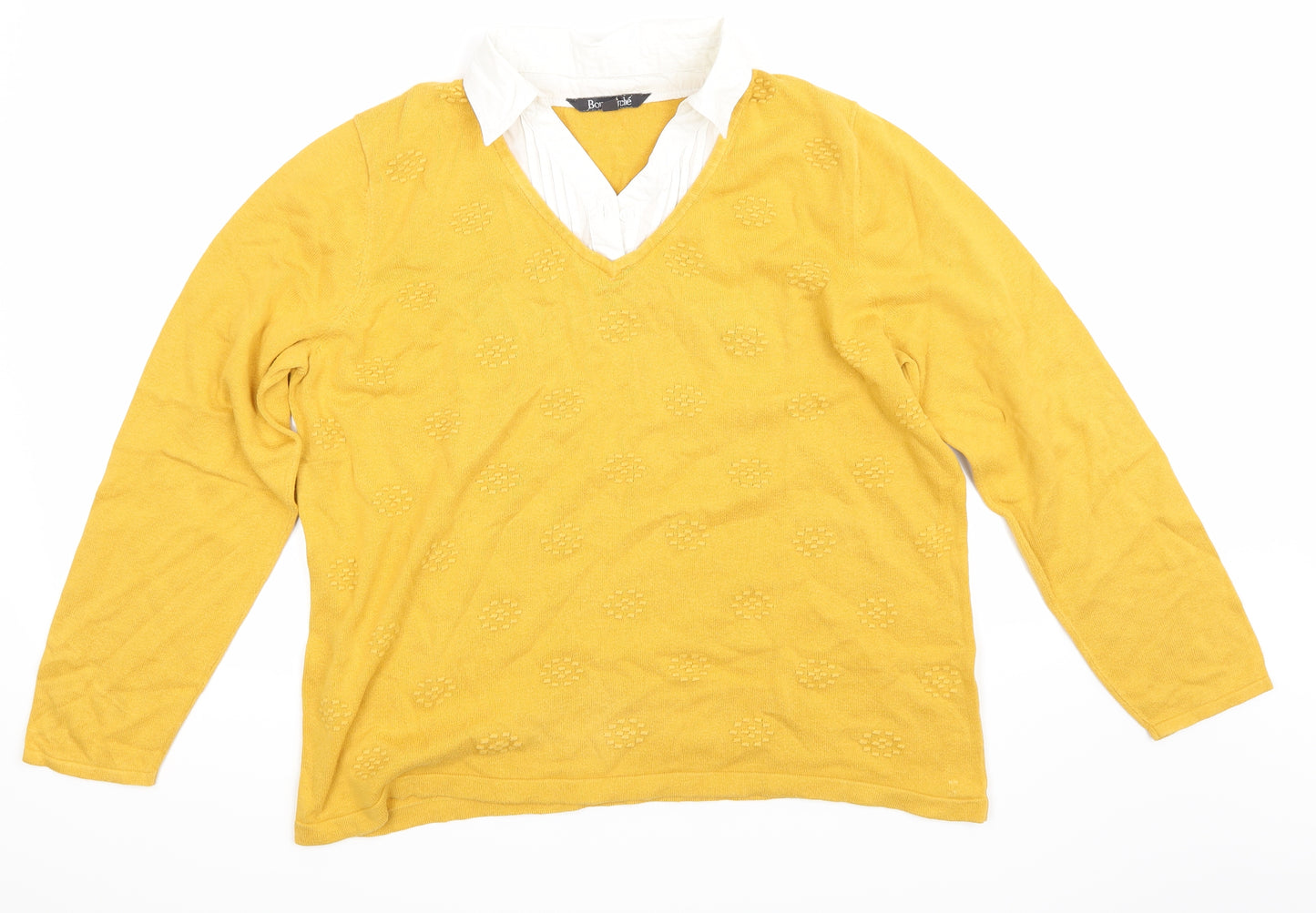 Bon Marche Womens Yellow   Jersey T-Shirt Size 16