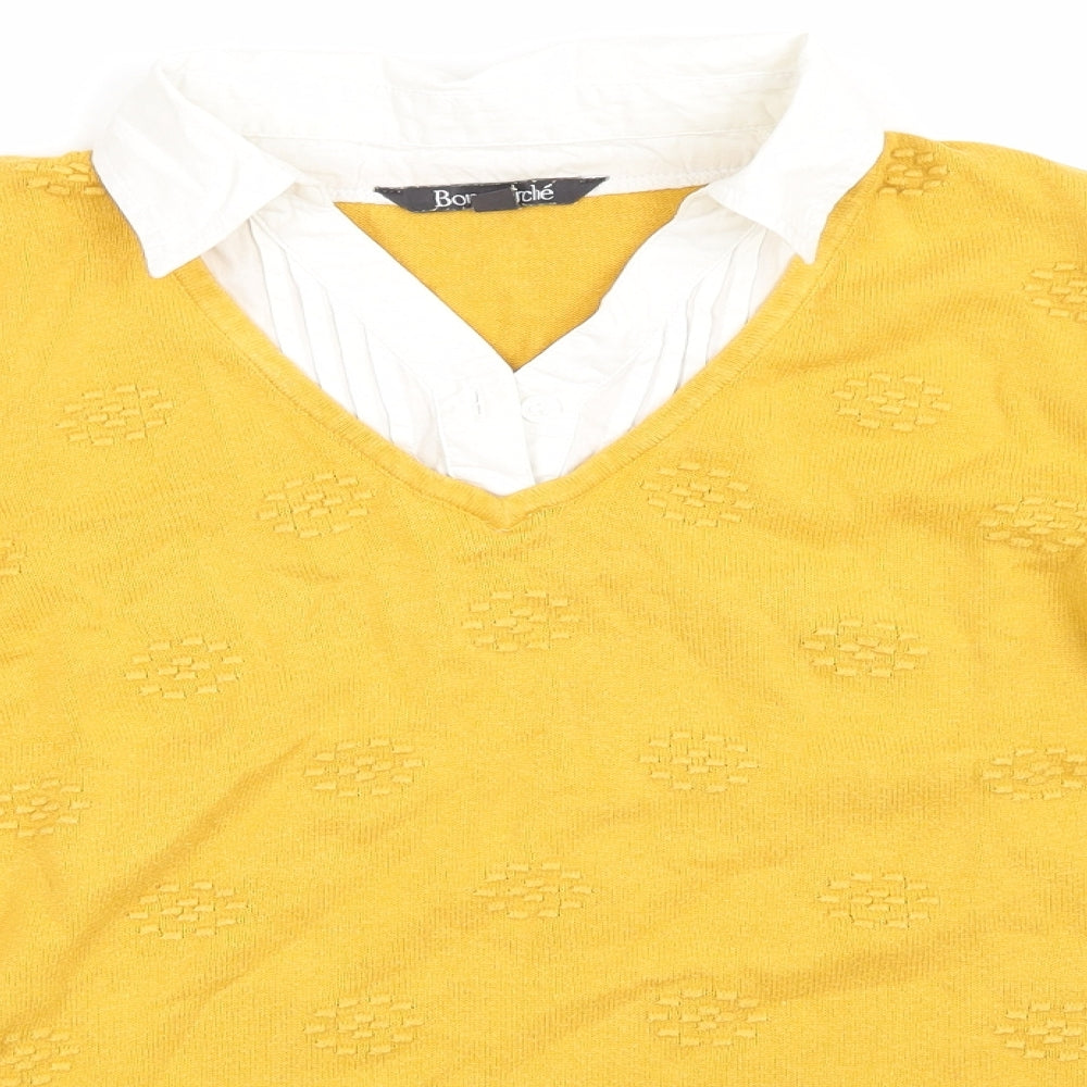 Bon Marche Womens Yellow   Jersey T-Shirt Size 16