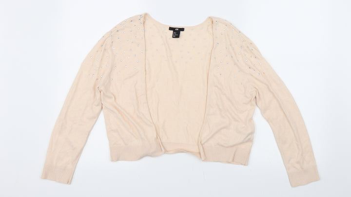 H&M Womens Pink   Cardigan Jumper Size M  - Rhinestone Detail