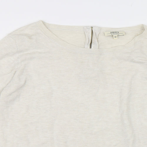 Papaya Womens Beige   Pullover Jumper Size 14