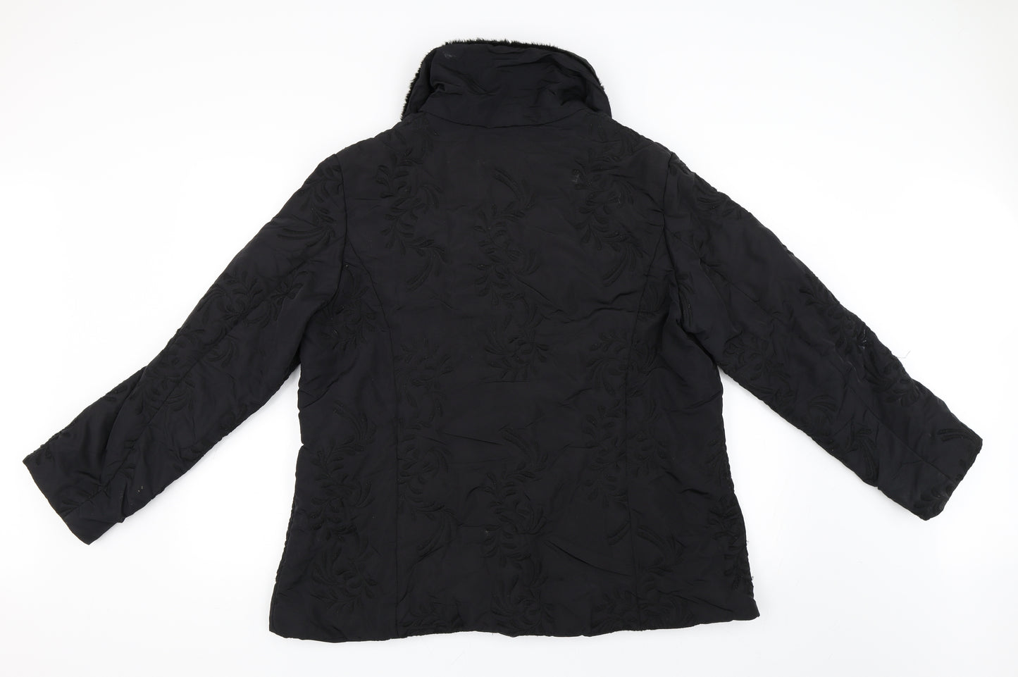Alex & Co Womens Black Floral  Jacket Coat Size 18