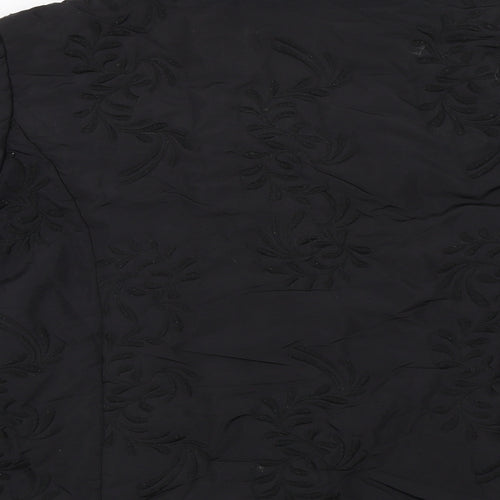 Alex & Co Womens Black Floral  Jacket Coat Size 18