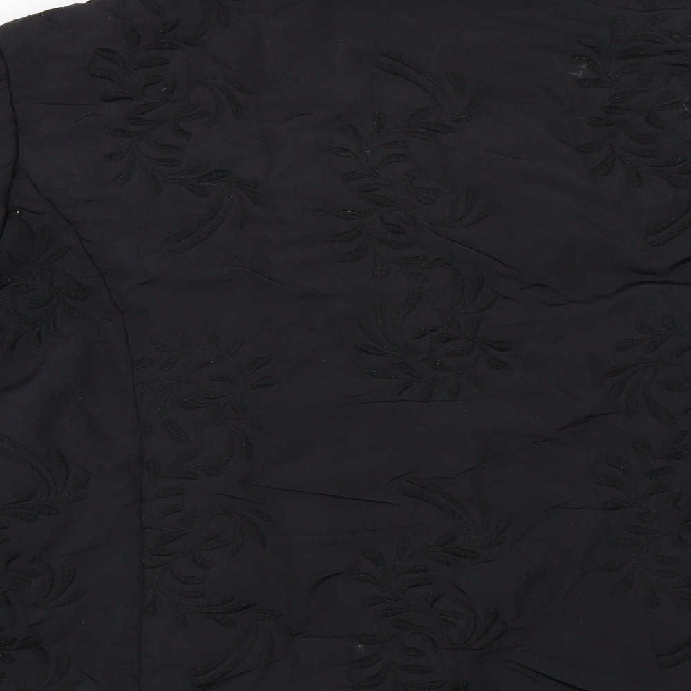 Alex & Co Womens Black Floral  Jacket Coat Size 18