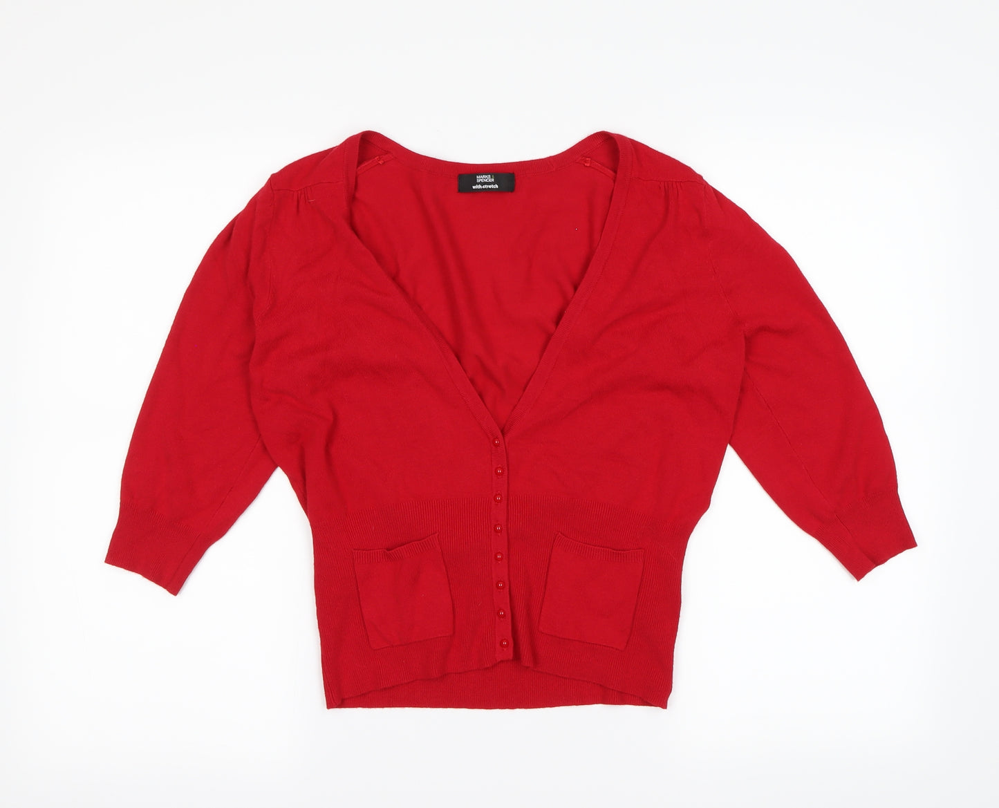 Marks and Spencer Womens Red   Cardigan Jumper Size 12