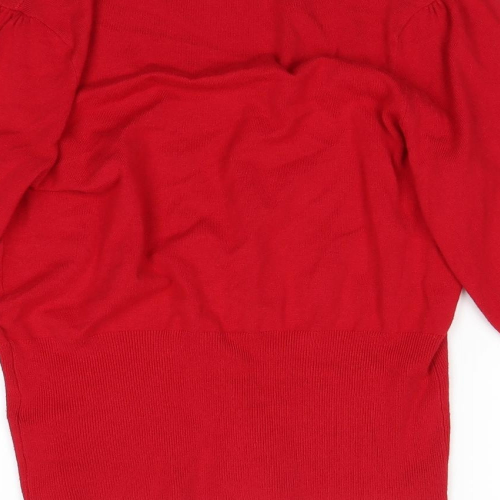 Marks and Spencer Womens Red   Cardigan Jumper Size 12