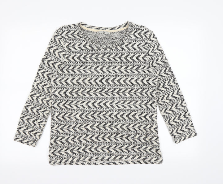 TU Womens Beige Geometric Pullover Jumper Size 8