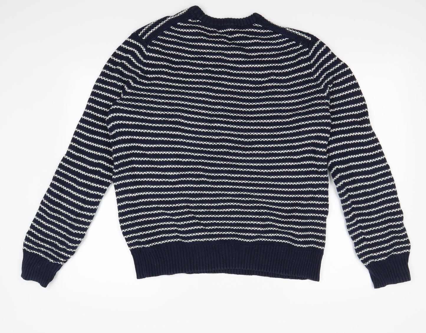 Gap Mens Blue Striped  Pullover Jumper Size L