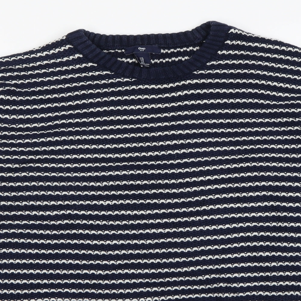 Gap Mens Blue Striped  Pullover Jumper Size L
