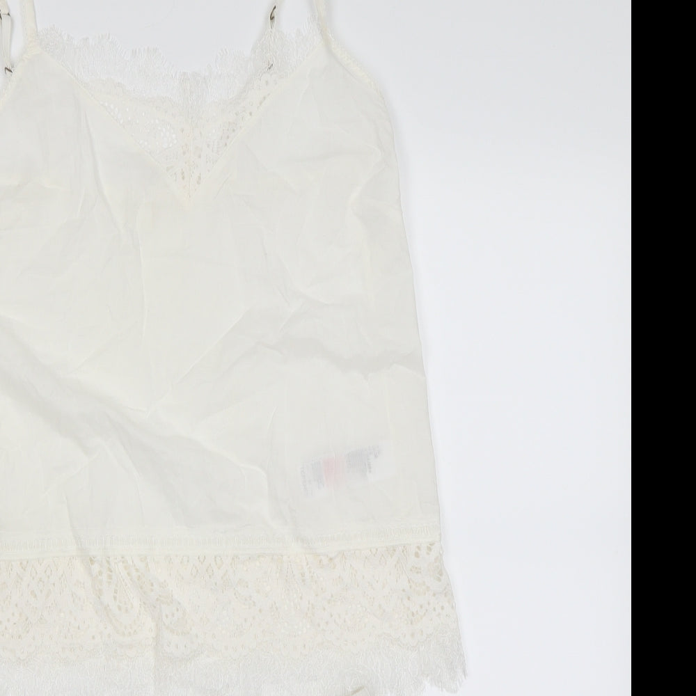 Topshop Womens White Floral  Cami Pyjama Set Size 10