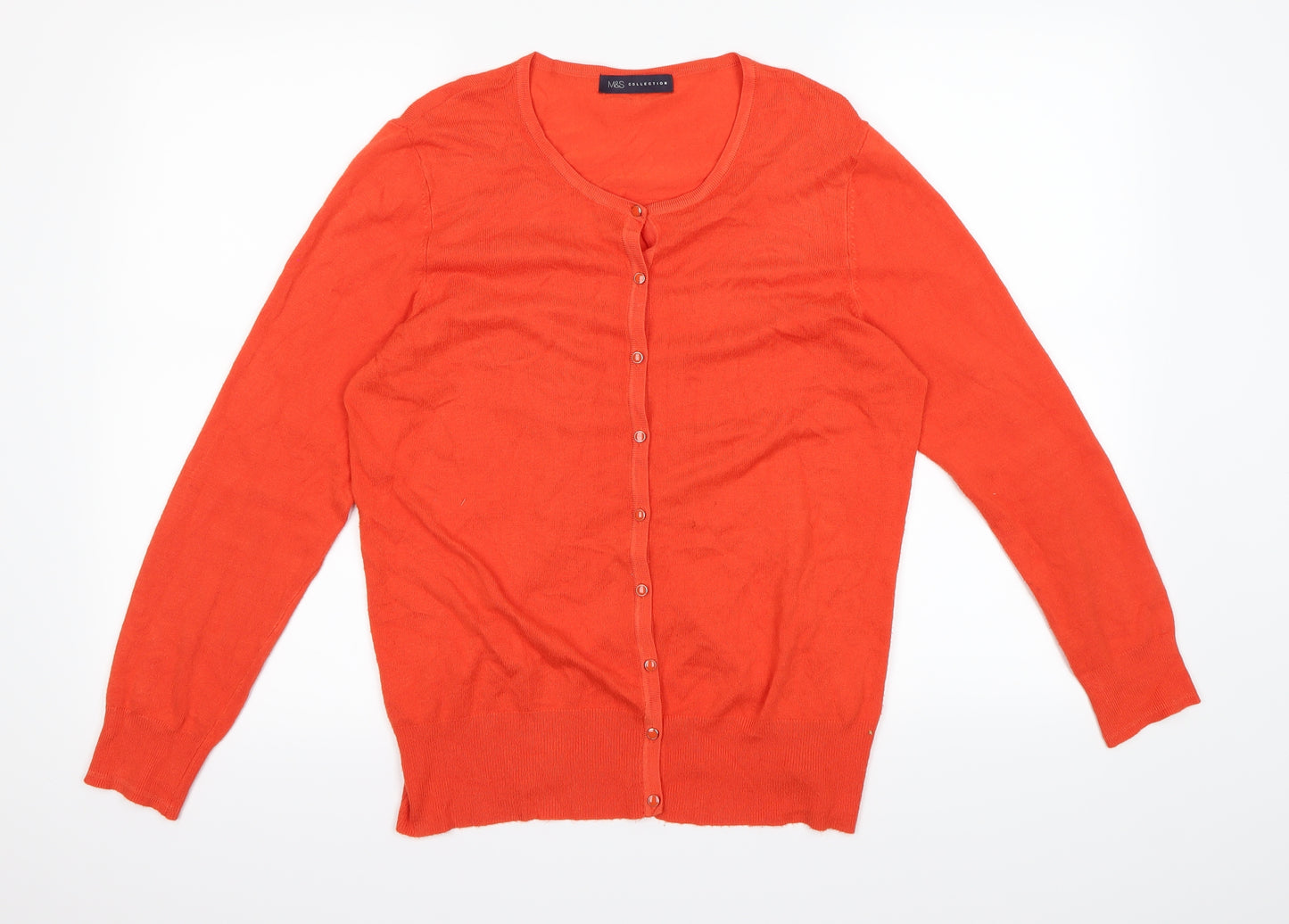 M&S  Womens Red   Cardigan Jumper Size 16