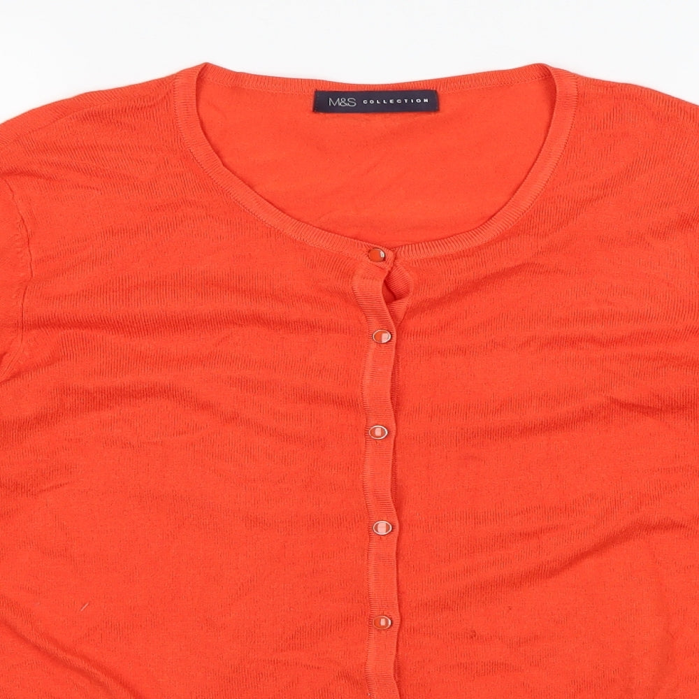 M&S  Womens Red   Cardigan Jumper Size 16
