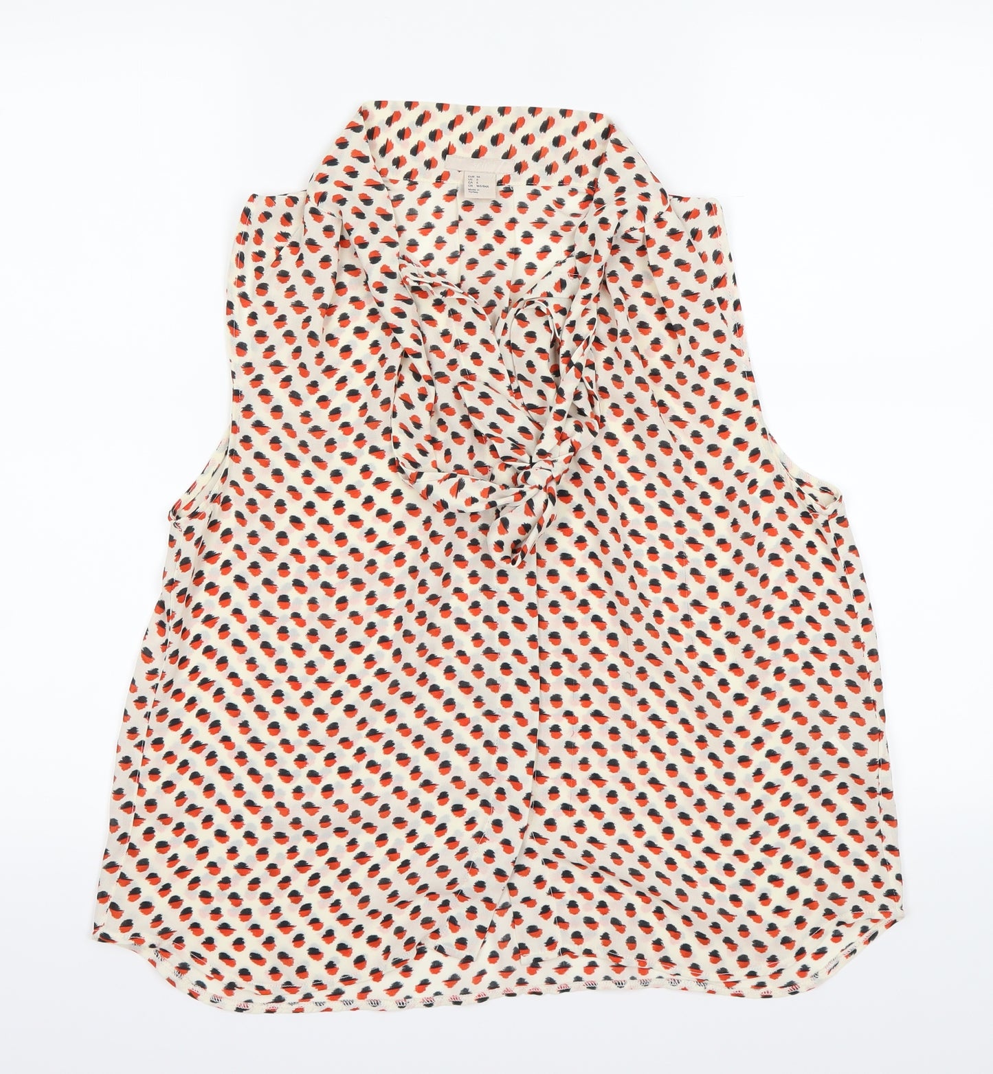H&M  Womens Red Colourblock  Basic Blouse Size 6