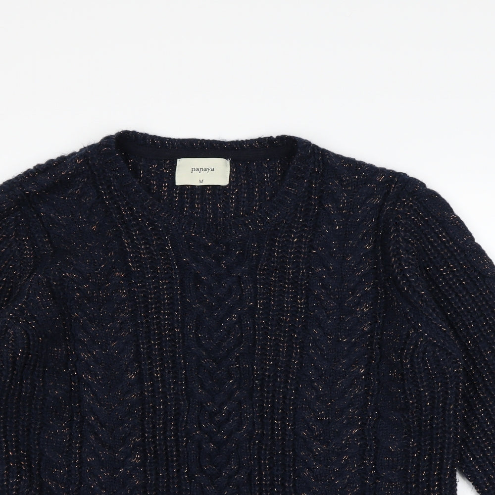 Papaya Womens Blue   Pullover Jumper Size M