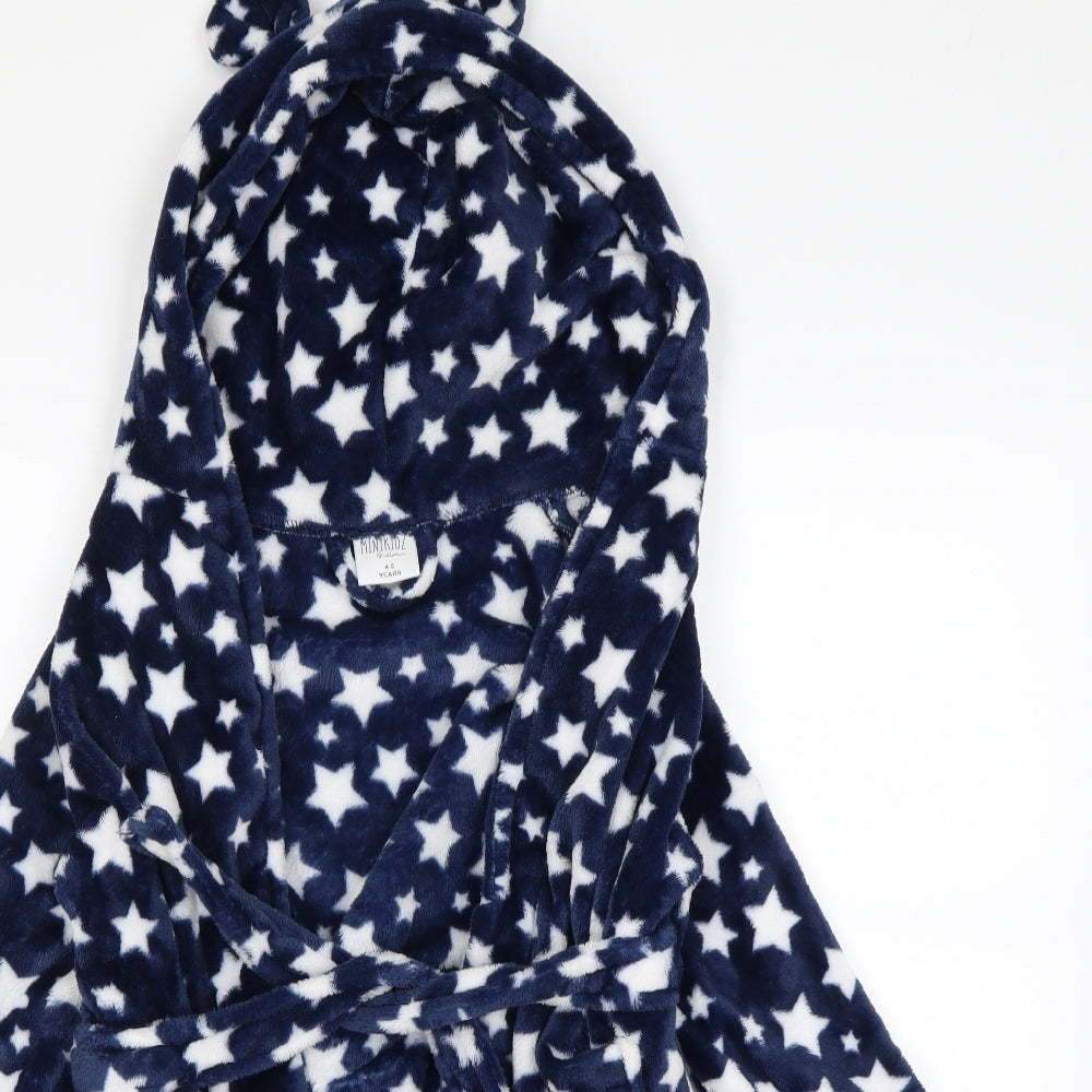Minikidz Boys Blue Spotted   Robe Size 4-5 Years