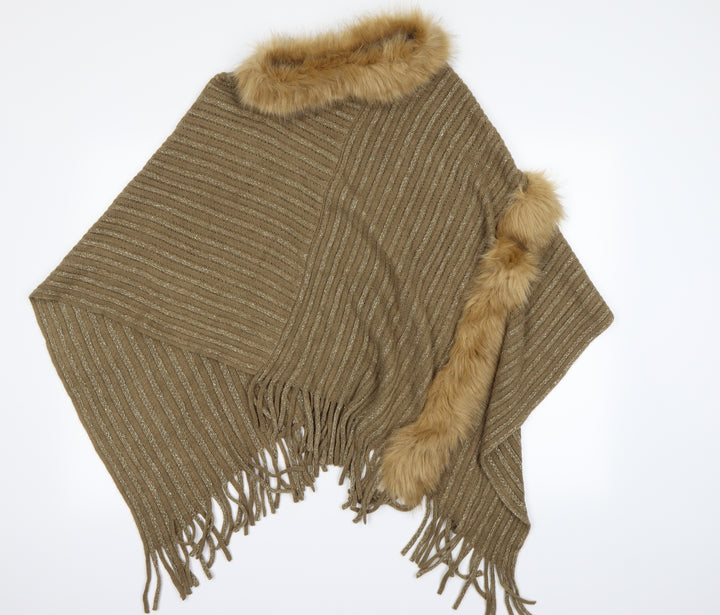 Apricot Womens Beige Jacket Poncho One Size