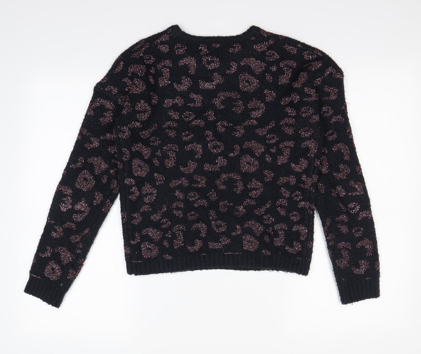 Primark Girls Black Animal Print  Pullover Jumper Size 12-13 Years