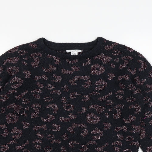 Primark Girls Black Animal Print  Pullover Jumper Size 12-13 Years