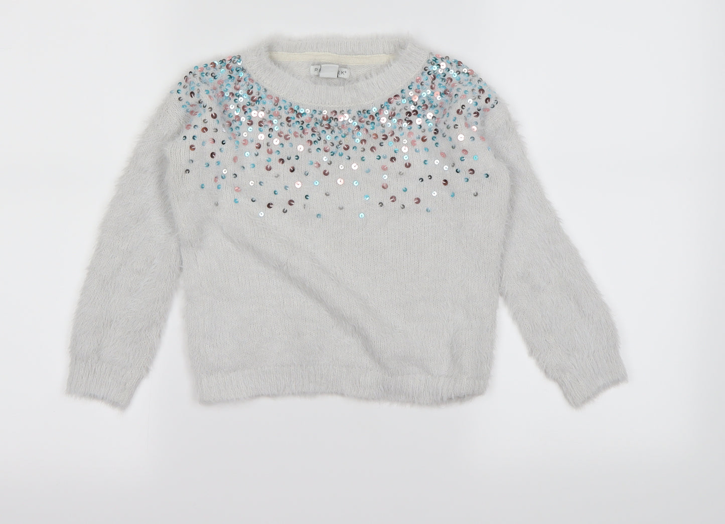 Primark Girls White   Pullover Jumper Size 4-5 Years