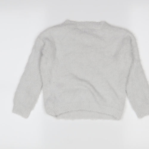 Primark Girls White   Pullover Jumper Size 4-5 Years