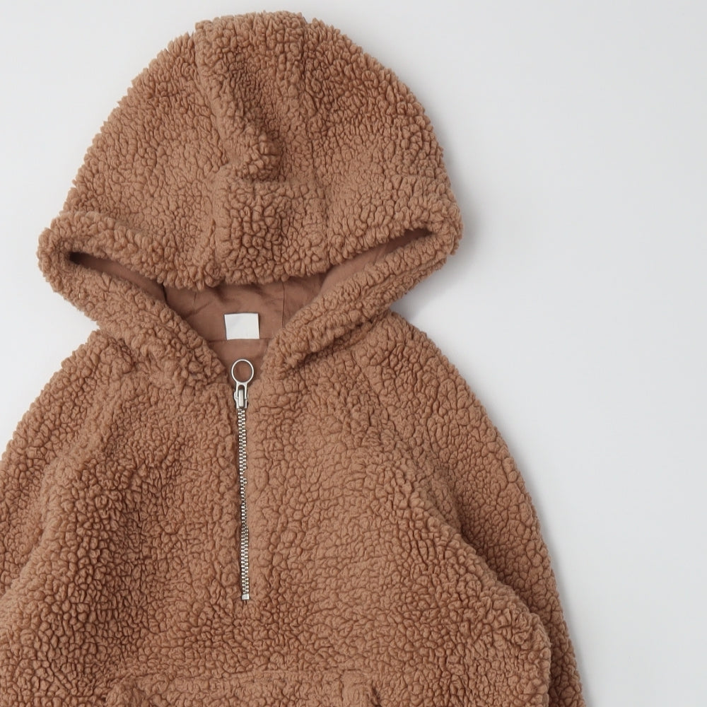 NEXT Girls Brown  Fleece Pullover Hoodie Size 10 Years