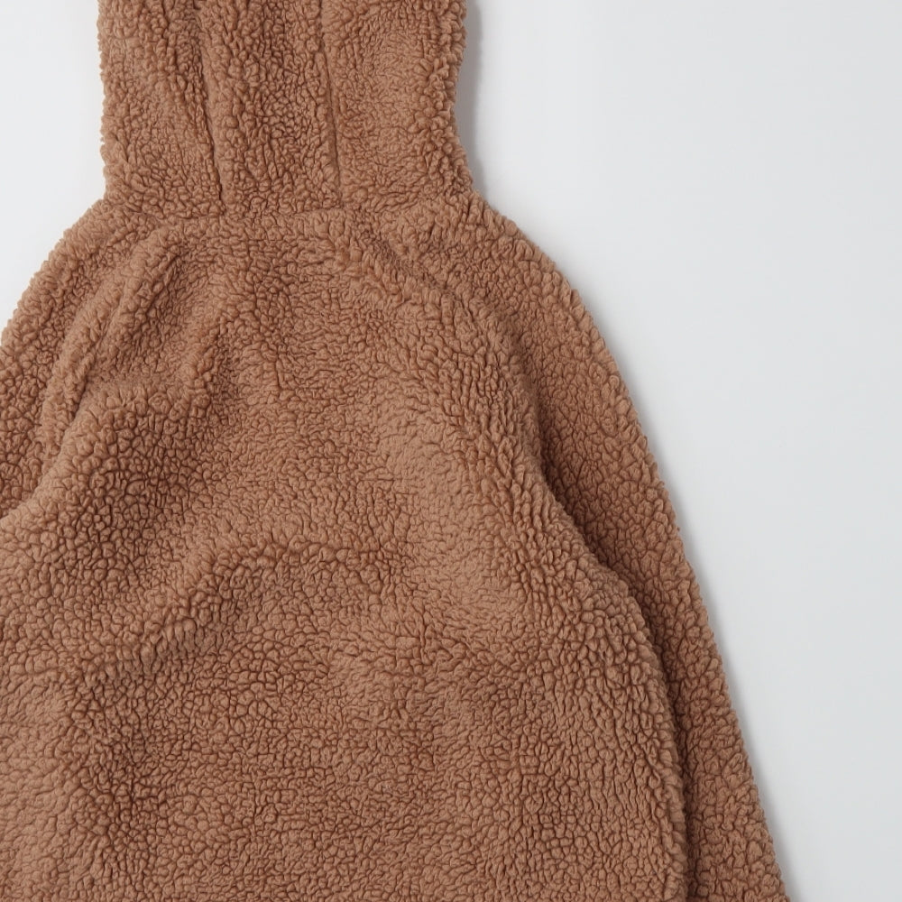 NEXT Girls Brown  Fleece Pullover Hoodie Size 10 Years