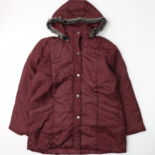 Anne De Lancay Womens Red   Parka Coat Size M
